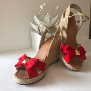 Kate Spade Red wedge Sandals - size 10M